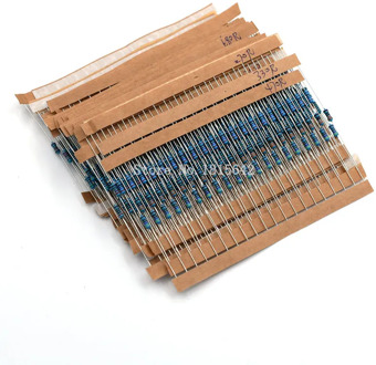 600PCS/LOT 1/4W Metal Film Resistor Kit 1% Resistor Assorted Kit Set 10 ohm-1M ohm Resistance Pack 30 Values each 20 pcs