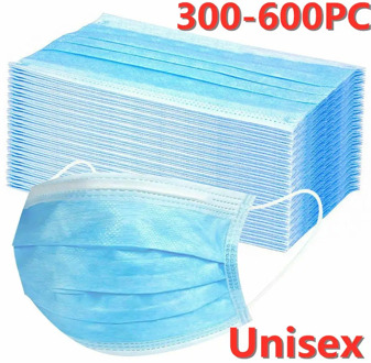 600PCS Unisex 3Ply Ear Loop Disposable Air Purifying Face Mask маска Respirator Non-Wove Mask Skin Friendly Breathable mascaras