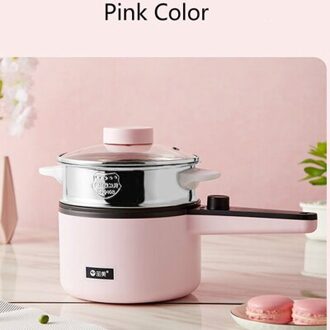 600W 220V dorm room 304 stainless steel pot electric cooker multifunctional non-sticky fry hotpot stew electric skillet roze dubbele laag