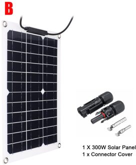 600W 300W Zonnepaneel Kit Sun Power Zonnecellen Bank Pack W/ Connector Cover Solar Controller IP65 voor Telefoon Auto Rv Boot Charger 300W Solar Panel