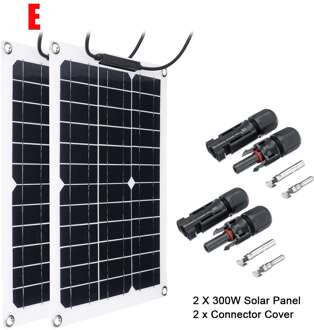 600W 300W Zonnepaneel Kit Sun Power Zonnecellen Bank Pack W/ Connector Cover Solar Controller IP65 voor Telefoon Auto Rv Boot Charger 600W solar panel