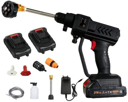 60Bar 300W High Power Washer Machine with Rechargeable Battery 5in1 Nozzles for Car Fence Floor Cleaning Watering