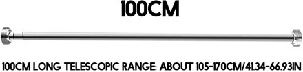 60Cm-150Cm Verstelbare Douchegordijn Staaf Gordijn Pole Veerspanning Staaf Rail Voor Kleding/Handdoeken/gordijnen Rvs 100cm