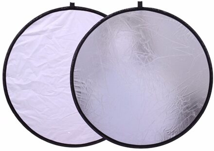 60Cm 2 In 1 Reflector Wit/Sliver Light Reflector Vullen Licht Boord Met Opbergtas, vouwen Fotografische Reflector Apparatuur