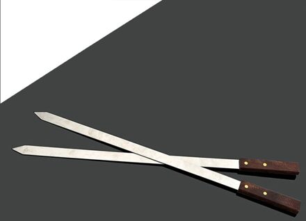 60Cm 23.6 "Grote Roestvrijstalen Bbq Spiesjes Lange Handvat Shish Kebab Turkse Grill Spies Barbecue Naald Vork Bbq accessoires 2 stukken