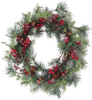 60Cm Kerstkrans Dennennaalden Krans Muur Deur Opknoping Ornament Kerst Home Party Decoratie