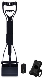 60Cm Lengte Pet Pooper Scooper Lange Handvat Hond Kat Afval Picker Kaak Kak Scoop Pick Up Clean Afval Schoonmaken gereedschap zwart