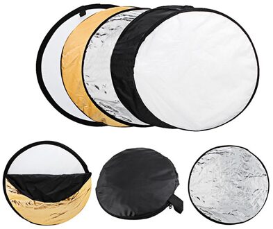 60Cm Ronde 5 In 1 Fotografie Studio Licht Mulit Photo Disc Opvouwbare Light Reflector Ronde Schijf Met Draagtas FW1S