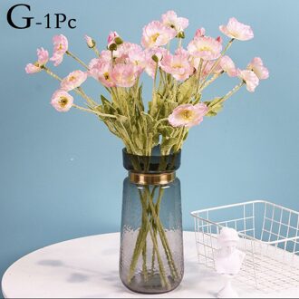 60Cm Simulatie 3 Heads Klaprozen Bloem Bruiloft Decoratie Kunstmatige Nep Bloemen High-End Thuis Woonkamer tuin