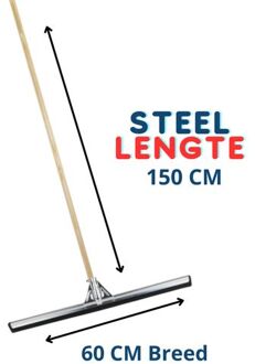 60cm Vloertrekker Met Steel 150cm Zwart 60cm