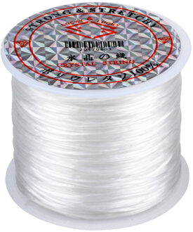 60M/Roll Elastische Rijgdraad Sieraden Diy Kralen Cord Polsband Armband Ketting Enkelbandje Elastische Draad 60m wit