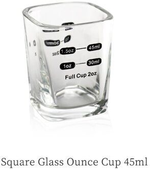 60Ml/75Ml Vierkante Verdikte Espresso Koffie Beker Glas Onskop Onskop Afgestudeerd Maatbeker Geconcentreerd Cup 45ml