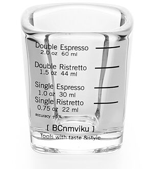 60Ml/75Ml Vierkante Verdikte Espresso Koffie Beker Glas Onskop Onskop Afgestudeerd Maatbeker Geconcentreerd Cup