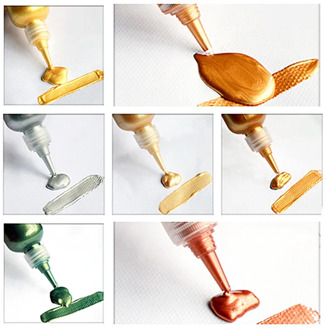 60ml acrylic paint Gold Paint Metallic waterproof not faded for Statuary Coloring DIY hand clothes painted graffiti Pigments