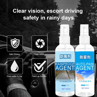 60ml Automobile Glass Antifogging Water Repellent Agent Car Window Windshield Defogging Rearview Mirror Fog Rainproof