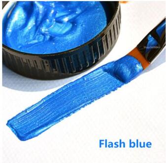 60Ml Goud Verf Metallic Acryl Verf, Waterdicht Niet Vervaagd Voor Beeldhouwwerken Coloring Diy Hand Kleding Geschilderd Graffiti Pigmenten flash blauw