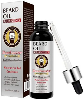 60ml Pure Beard Growth Oil Men Thicker Fuller Men's Natural Ingredients Beard Oil Anti Hair Loss Grow Mustache Essence Oil