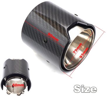 60Mm Luchtinlaat Od 93Mm Out Glossy Carbon Uitlaat Tip Voor Bmw M Prestaties Uitlaatpijp 1 stuk