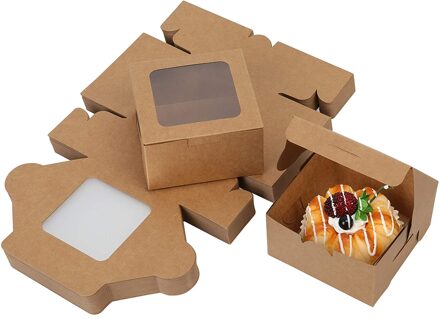 60Pc Bakkerij Dozen Gebak Doos Voor Cookies, Macarons, Chocolade En Gebakken Goederen Treat Boxes Voor Feestdagen, feesten,