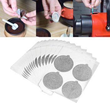 60Pcs 37Mm Aluminiumfolie Deksels Zelfklevende Herbruikbare Koffie Deksels Stickers Voor Nespresso Capsules