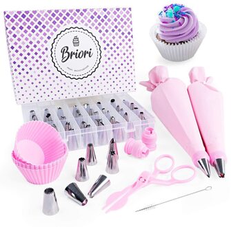 60Pcs Cake Decoratie Gereedschappen Met Opbergdoos Icing Tips Cake Cups Pastry Spuitzak Benodigdheden Kit Nozzles Bakken