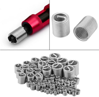 60pcs Fastening Thread Insert Set Stainless Steel Easy Install Repair Tool Industrial Spiral Wire Screw Sleeve Wear Resistance