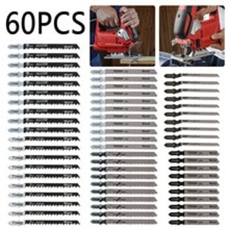 60Pcs Jig Saw Set Decoupeerzaagbladen Snijden Blade Set Kit Metalen Diverse Messen Snijden