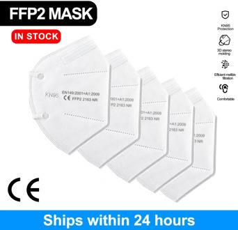 60PCS KN95 Protective Mask FFP2 Face Masks 5-Layers Dust-proof KN95 Mouth Mask Reusable Safety kn95mask FPP2 FP2 95% Filtration