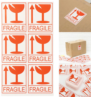 60pcs/lot Fragile Warning Label Sticker Logistics Accessories Hazard Warning Sign Handle With Care Keep Express Label Adhesive