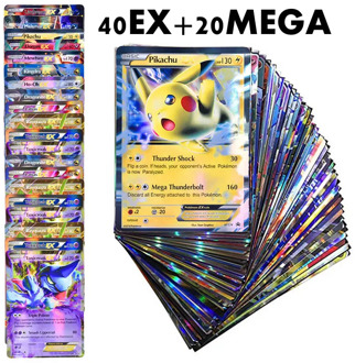 60PCS Pokemon Cards TAKARA TOMY Game VMAX GX EX MEGA English Trading Booster Box Shining Card Kids Collection Battle Toys Gift