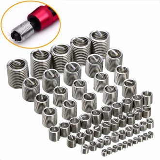 60pcs Stainless Steel Wire Threaded Insert Thread Repair Kit M3-M12 Wire Screw Sleeve Helicoil Thread Repair Insert