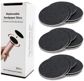 60Pcs Vervanging Schuurpapier Schijf Schijven Voor Elektronische Foot File Eelt Remover Tool
