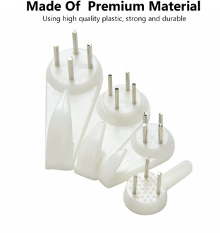 60pcs White Painting Photo Frame Hook Plastic Invisible Wall Hooks Mount Photo Picture Nail Hook Hanger Mirror Hanging Hangers