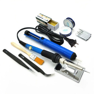 60W 200-450 Adjustable Temperature Electric Soldering Iron Welding Tool Kit with Solding Wire Tweezers Desoldering Pump