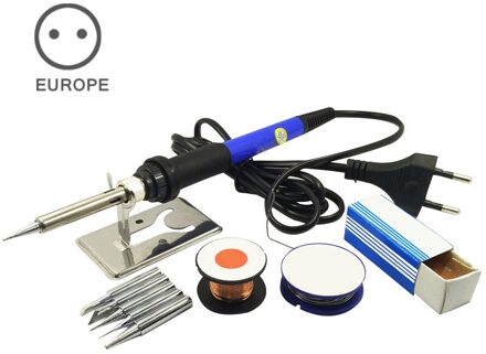 60W 220V 110V Elektrische Soldeerbout Set Tool Kit Soldeer Tips Stand EU