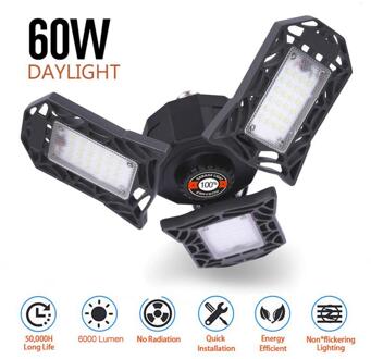 60W E27 Super Heldere Vervorming Ufo Led Machine Lamp High Bay Licht Garage Lamp Waterdicht Verlichting Industriële Voor Magazijnen zwart / 2stk