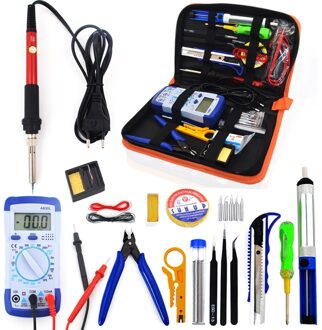 60W EU plug 220V 110V verstelbare temperatuur Soldeerbout kit Met Multimeter Desoldeirng Pomp Lasapparaat