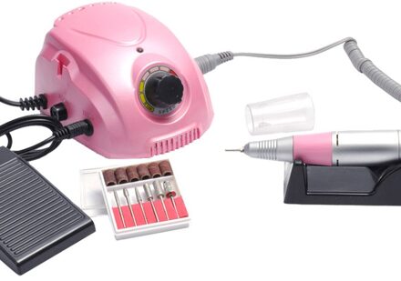 60W Nail Boor Machine Voor Manicure 35000Rpm Elektrische Nagelvijl Led Display Nail Gereedschap Manicure Machine Nail Boor bits Polijstmachine DM212-roze