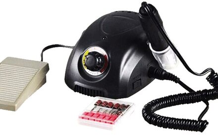 60W Nail Boor Machine Voor Manicure 35000Rpm Elektrische Nagelvijl Led Display Nail Gereedschap Manicure Machine Nail Boor bits Polijstmachine DM212-zwart
