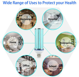 60W UV Germicidal Lamp Embedded LED UVC Bulb Outdoor courtyard Home Disinfection Light Corn Micro ozone disinfection