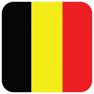 60x Bierviltjes Belgische vlag vierkant - Belgie feestartikelen - Landen decoratie