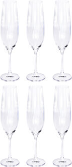 60x Champagneglazen/flutes 26 cl/260 ml van kristalglas - Kristalglazen - Champagneglas