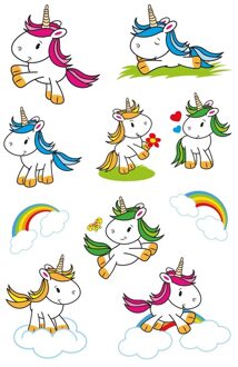 60x Eenhoorn fantasy dieren stickers met glitters - kinderstickers - stickervellen - knutselspullen