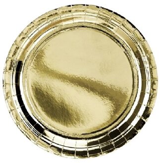 60x Gouden feest borden van karton 23 cm