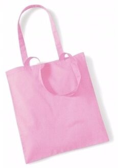 60x Katoenen schoudertasjes lichtroze 42 x 38 cm - 10 liter - Shopper/boodschappen tas - Tote bag - Draagtas
