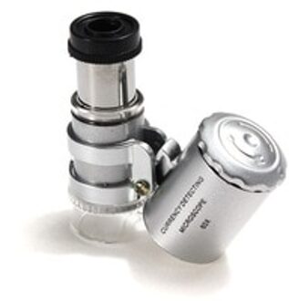 60X Mini Microscoop Juwelier Loep Lens Verlicht Vergrootglas Glas Met Led Light Aanpassen Lens Horloge Reparatie