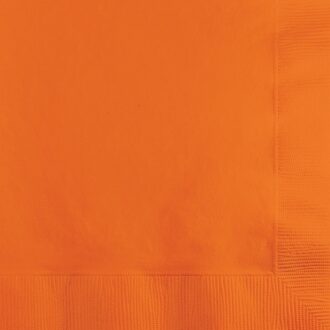 60x Oranje kleuren thema servetten 33 x 33 cm - Feestservetten