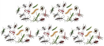 60x Plastic speelgoed insecten