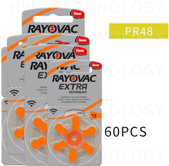60x10 (kaart) rayovac extra Maat 13 a13 p13 PR48 Gehoorapparaat batterijen High Power Zink Air Cell Button Batterij voor AHO ITE hearin