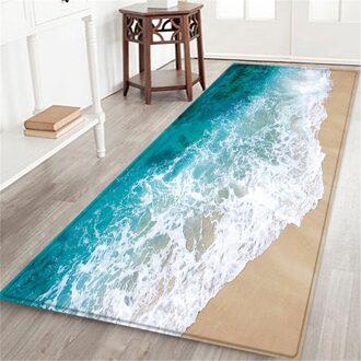 60X180 Cm Badmat Tapijt Zeegezicht Print Hal Deurmat Anti-Slip Tapijt Water Absorberen Keuken Mat Tapis Salle De bain Badmat